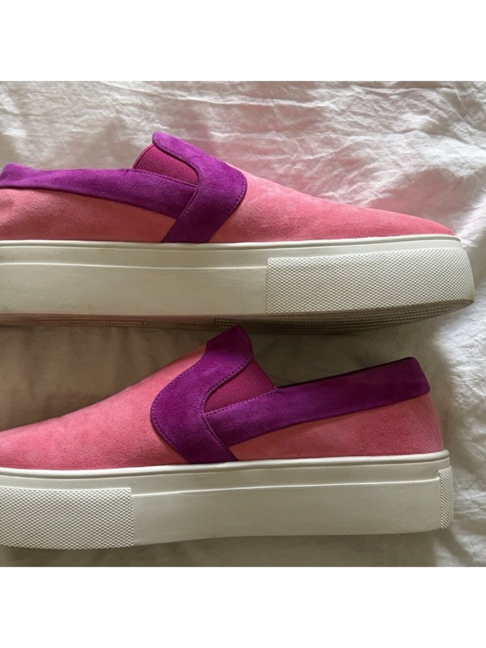 Charlotte Stone Pink & Purple Slip-On Suede Sneakers - Picture 4 of 10